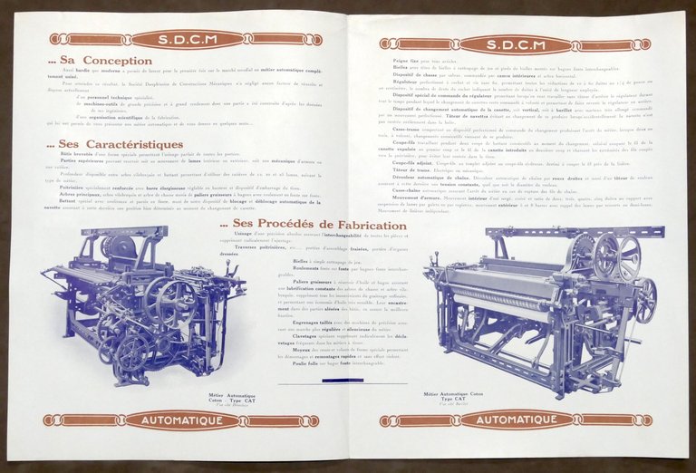 Brochure Industria Tessile - S.D.C.M. - Metier Automatique - 1920 …