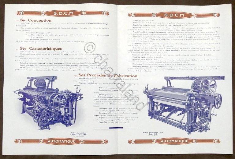 Brochure Industria Tessile - S.D.C.M. - Metier Automatique - 1920 …