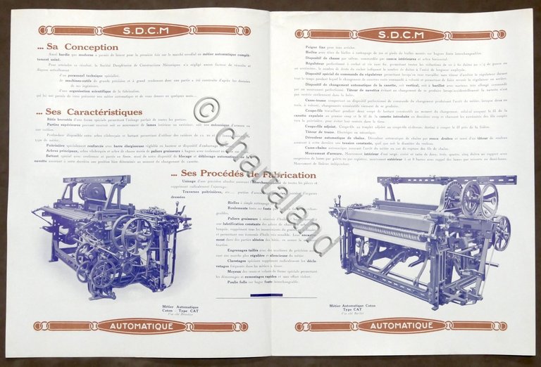 Brochure Industria Tessile - S.D.C.M. - Metier Automatique - 1920 …
