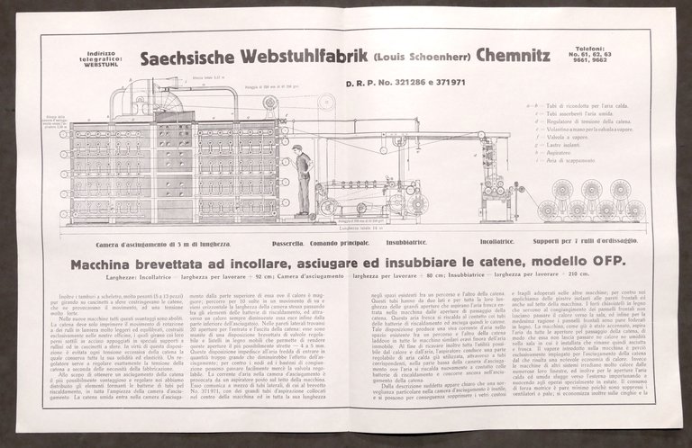 Brochure Industria Tessile - Saechsische Webstuhlfabrik - anni '20