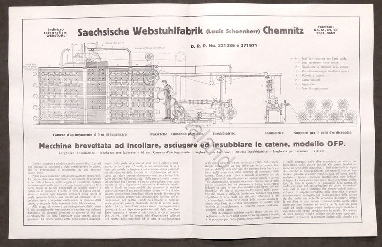 Brochure Industria Tessile - Saechsische Webstuhlfabrik - anni '20