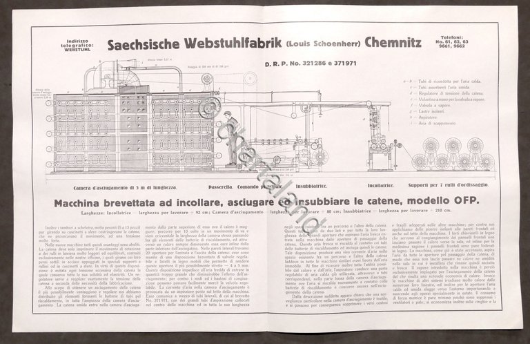 Brochure Industria Tessile - Saechsische Webstuhlfabrik - anni '20
