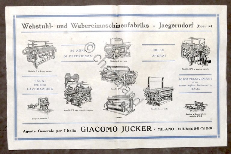 Brochure Industria Tessile - Webstuhl und Webereimaschinenfrabrik - anni '20