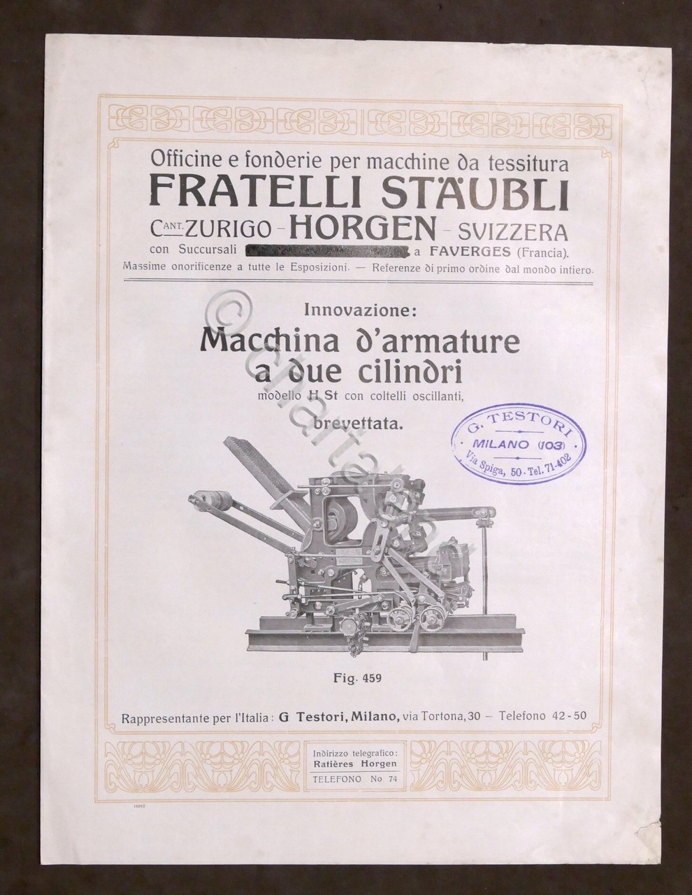 Brochure Industria Tessile Macchina d'Armature due cilindri - Staubli - …