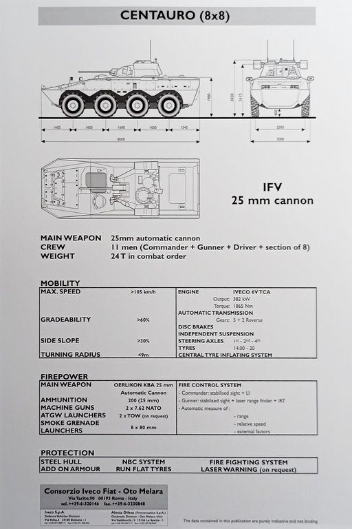 Brochure Iveco Fiat Oto Melara - Centauro (8x8) Infantry Fighting …