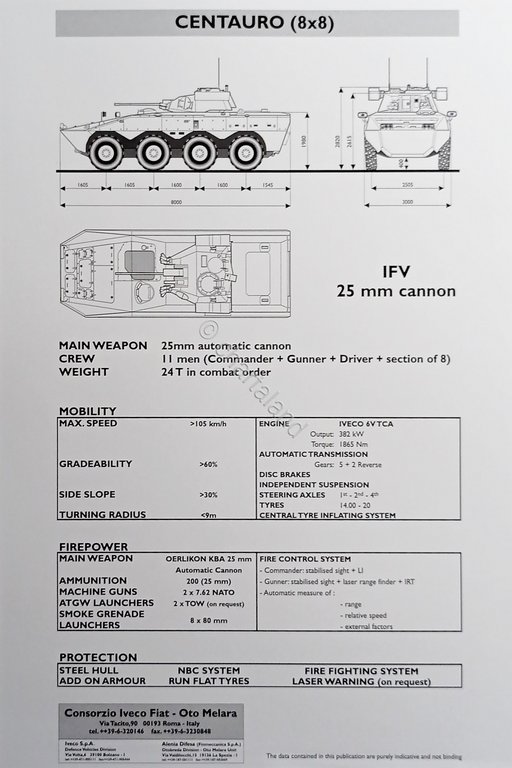 Brochure Iveco Fiat Oto Melara - Centauro (8x8) Infantry Fighting …