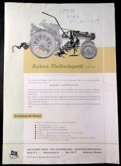 Brochure Macchine agricole - anbau-vielfachgerät Typ P 181 - 1960 | Immagine principale