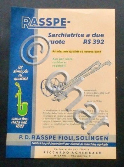 Brochure Macchine Agricole - Rasspe - Sarchiatrice a due ruote …