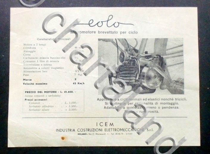 Brochure Moto-Auto - Eolo micromotore brevettato per ciclo
