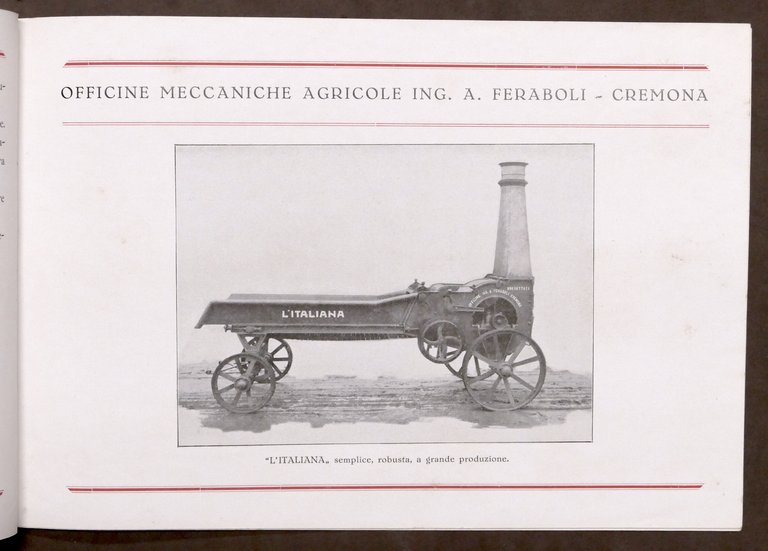 Brochure Officine Meccaniche Agricole Feraboli Trinciatrici Sfibratrici 1930 ca.