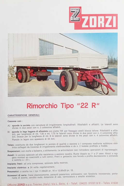 Brochure Officine Treviso ZORZI - Rimorchio Tipo 22 R - … | Immagine Gallery 1