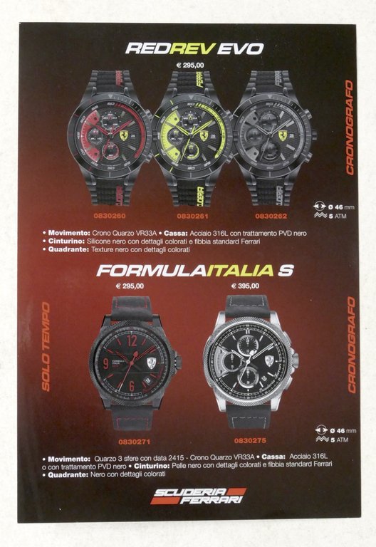Brochure Orologi Scuderia Ferrari - Redrev / Formula Italia