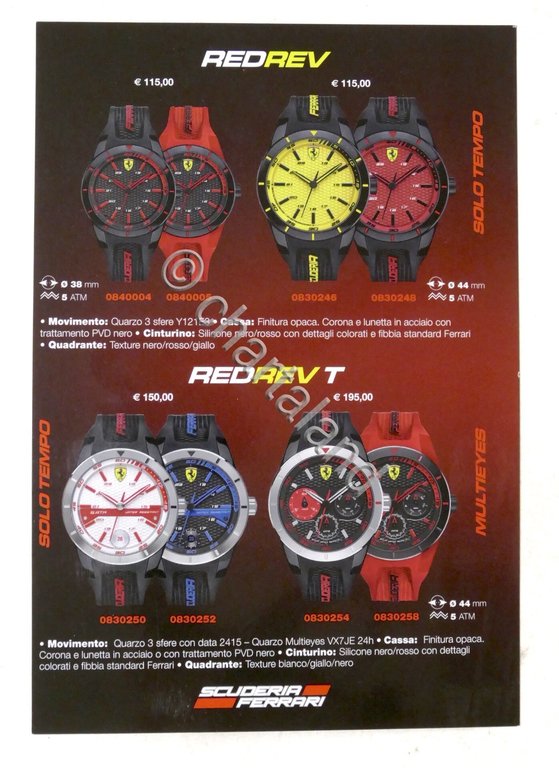 Brochure Orologi Scuderia Ferrari - Redrev / Formula Italia