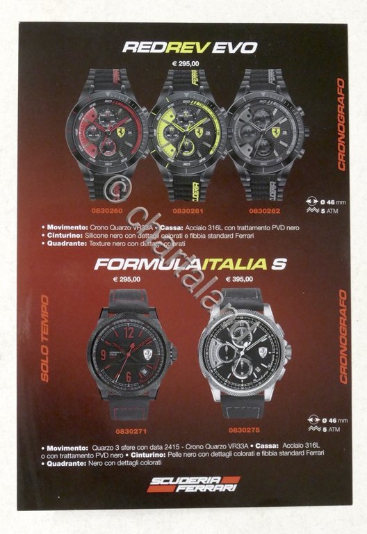 Brochure Orologi Scuderia Ferrari - Redrev / Formula Italia