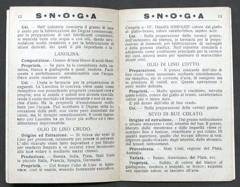 Brochure Società Nazionale Olii e Grassi Alessandria - 1930 ca.