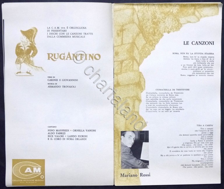 Brochure Teatro - Rugantino con Nino Manfredi e Ornella Vanoni …