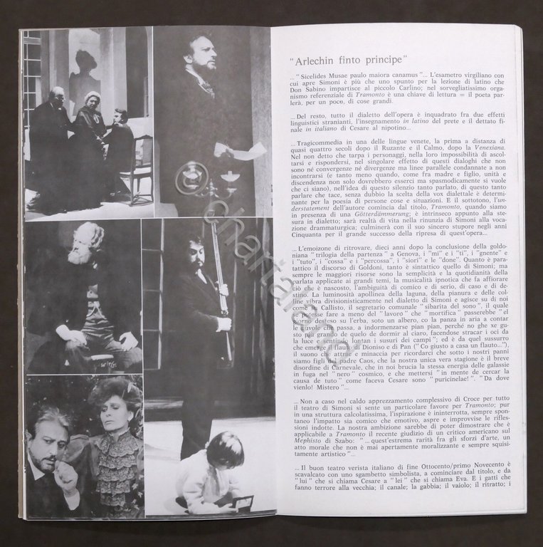 Brochure Teatro - Tramonto - Alberto Lionello - Erica Blanc …