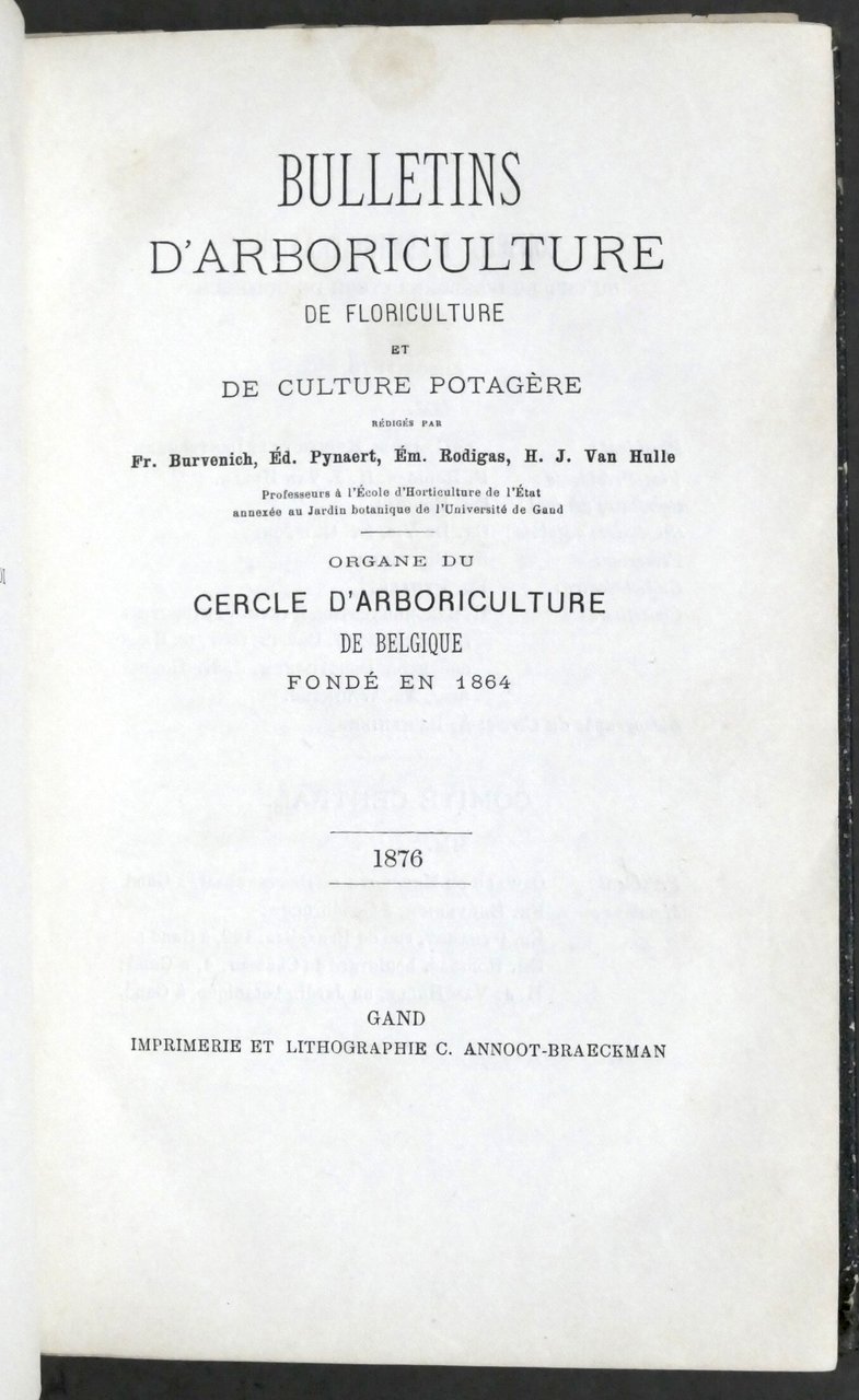 Bulletins d'arboriculture, de floriculture et de culture potagére - Anno … | Immagine principale