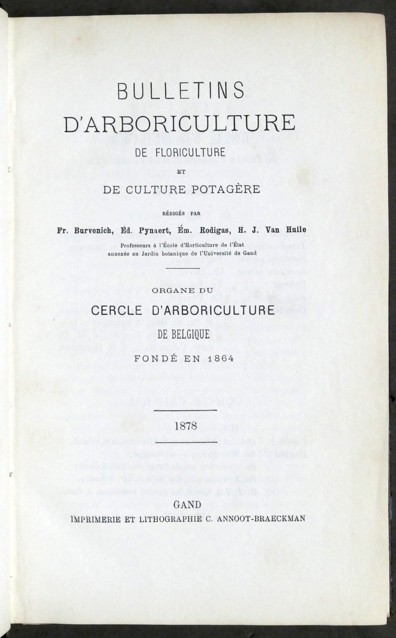 Bulletins d'arboriculture, de floriculture et de culture potagére - Anno … | Immagine principale