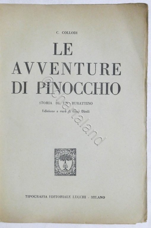 C. Collodi - Le avventure di Pinocchio - ed. 1941 …