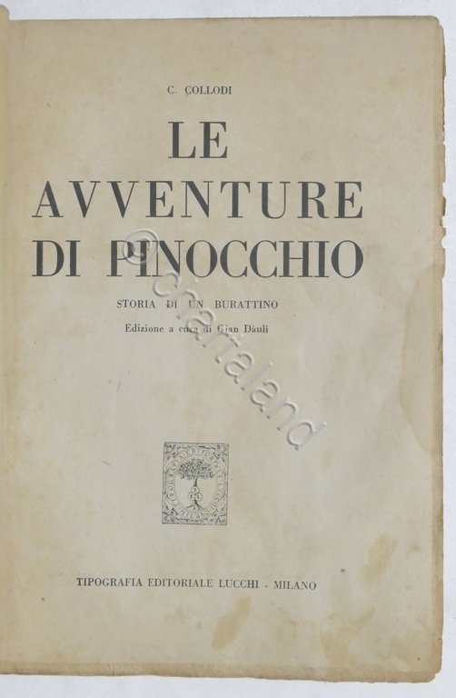 C. Collodi - Le avventure di Pinocchio - ed. 1945 …