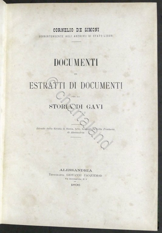 C. De Simoni - Documenti ed estratti di documenti per … | Immagine Gallery 2