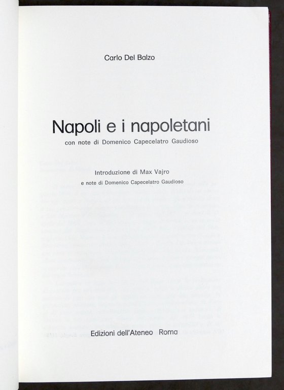 C. Del Balzo - Napoli e i napoletani - 1884 …