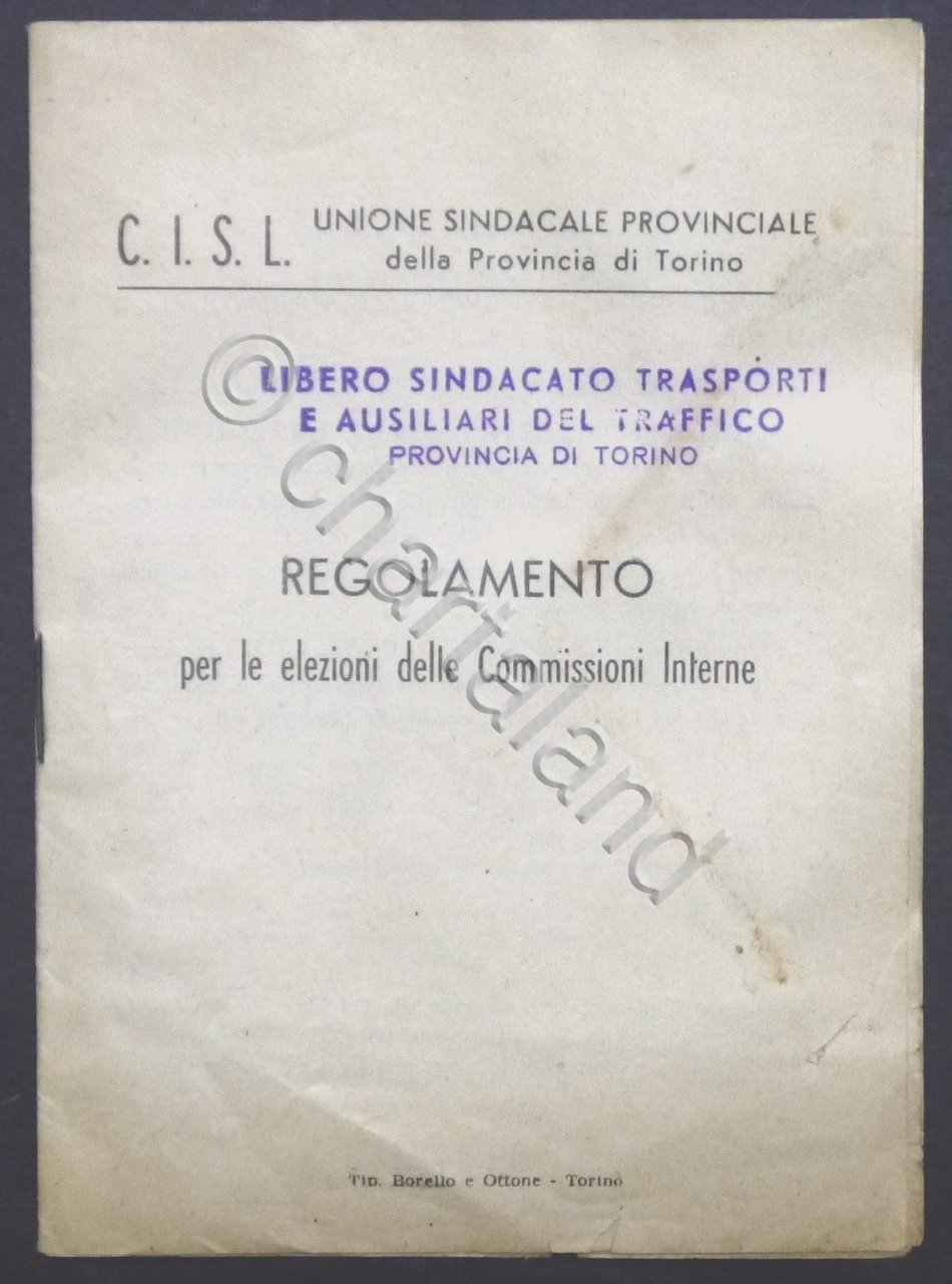 C.I.S.L. Prov. Torino - Regolamento elezioni delle Commissioni Interne - … | Immagine principale