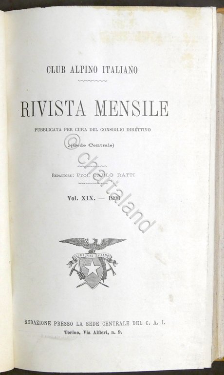 CAI - Rivista mensile Anno 1900 + A. Ferrari - Nella catena del Monte Bianco