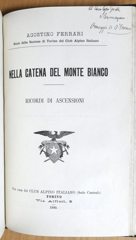 CAI - Rivista mensile Anno 1900 + A. Ferrari - …