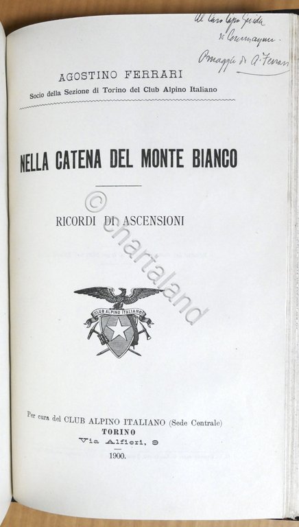 CAI - Rivista mensile Anno 1900 + A. Ferrari - …