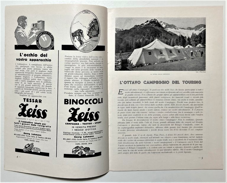 CAI, Milano - VIII Campeggio a Pian Pecei nel Gruppo …