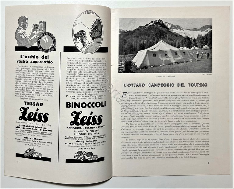 CAI, Milano - VIII Campeggio a Pian Pecei nel Gruppo …