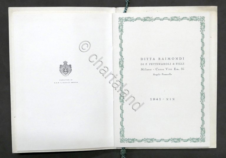 Calendario 1941 - Edizione omaggio Ditta Raimondi di Pettinaroli - …