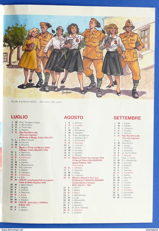 Calendario 1998 - Regio Esercito Italiano - Rgt. Giovani Fascisti …