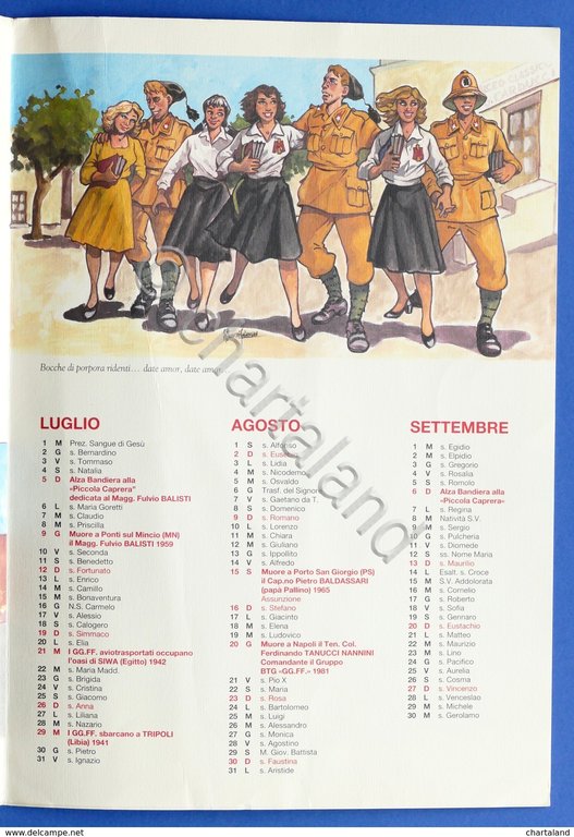 Calendario 1998 - Regio Esercito Italiano - Rgt. Giovani Fascisti …