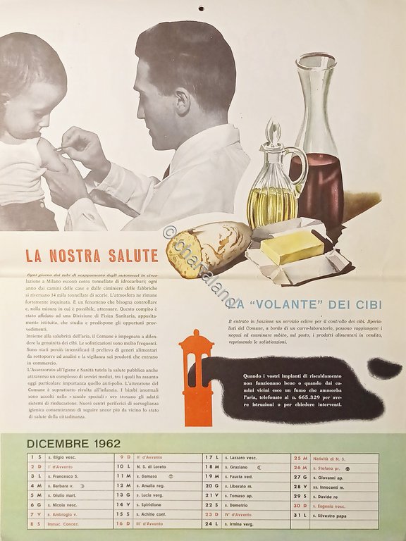 Calendario da Parete - Comune di Milano - 1962