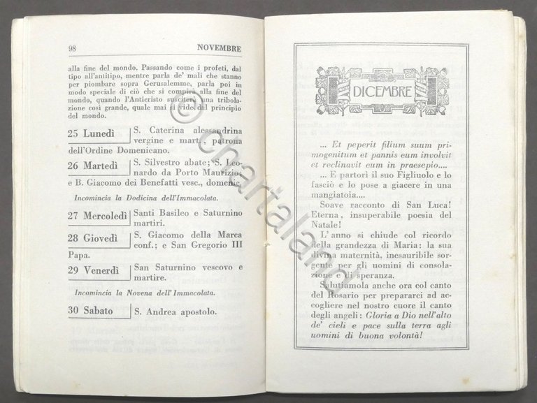 Calendario del Santuario e delle Opere di Beneficenza Cristiana di …