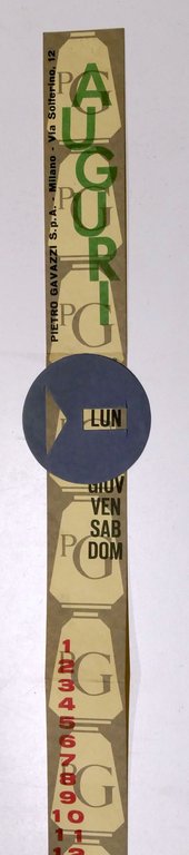 Calendario ditta Pietro Gavazzi S.p.A. Milano - anni '60