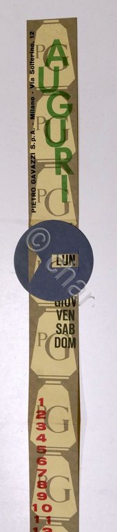 Calendario ditta Pietro Gavazzi S.p.A. Milano - anni '60