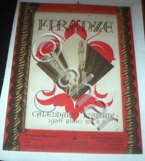 Calendario Italiano Ed. Rizzoli - Firenze 1936 Cartonato illustrato