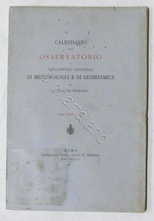 Calendario Osservatorio di Meteorologia e di Geodinamica al Collegio Romano …