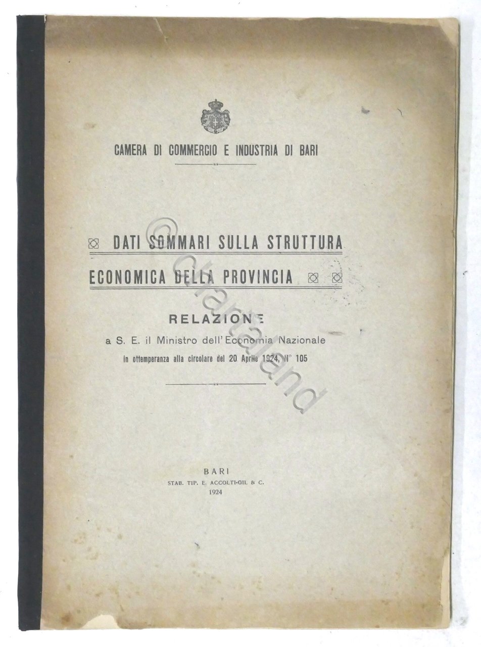 Camera Commercio Bari - Dati sommari su struttura economica della …