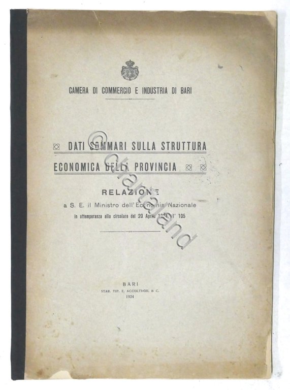 Camera Commercio Bari - Dati sommari su struttura economica della …
