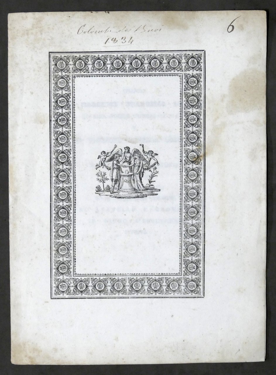 Cantico per le nozze Marchese Francesco De Buoi e contessa …