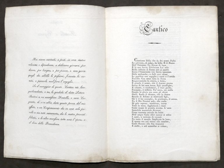 Cantico per le nozze Marchese Francesco De Buoi e contessa …