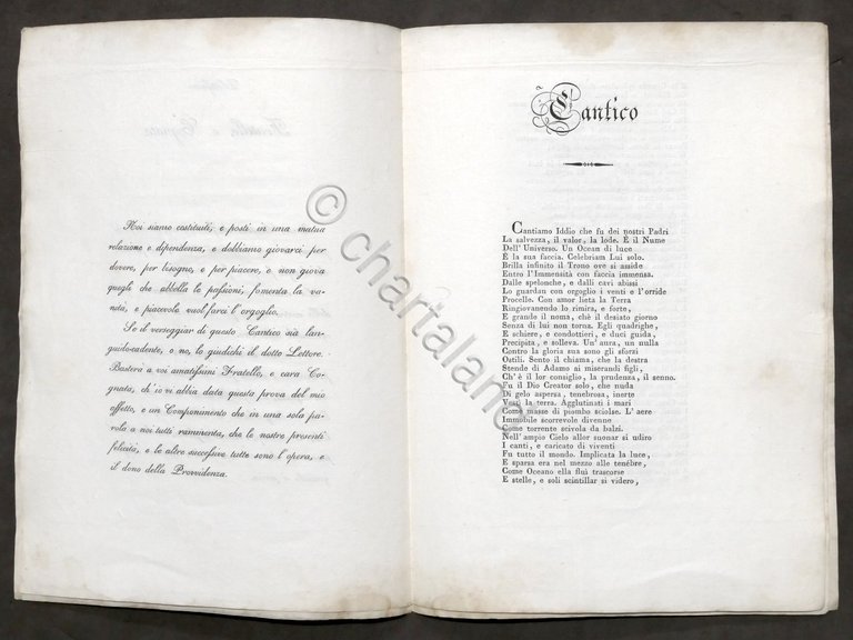 Cantico per le nozze Marchese Francesco De Buoi e contessa …