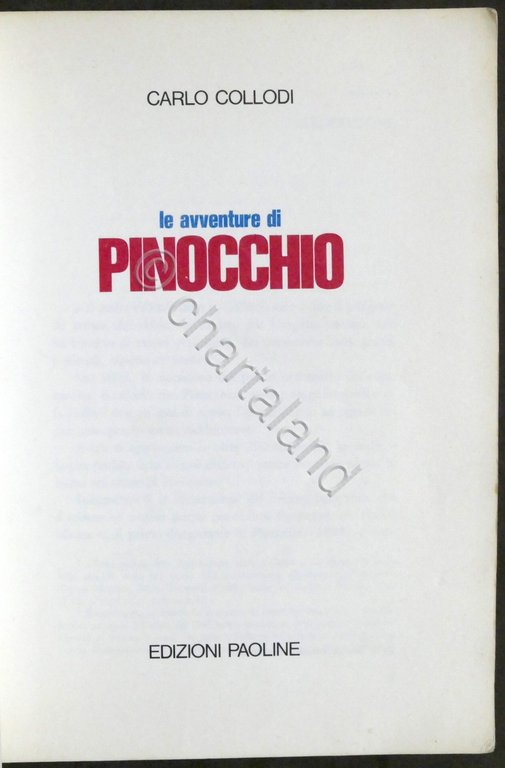 Carlo Collodi - Le avventure di Pinocchio - Edizioni Paoline …