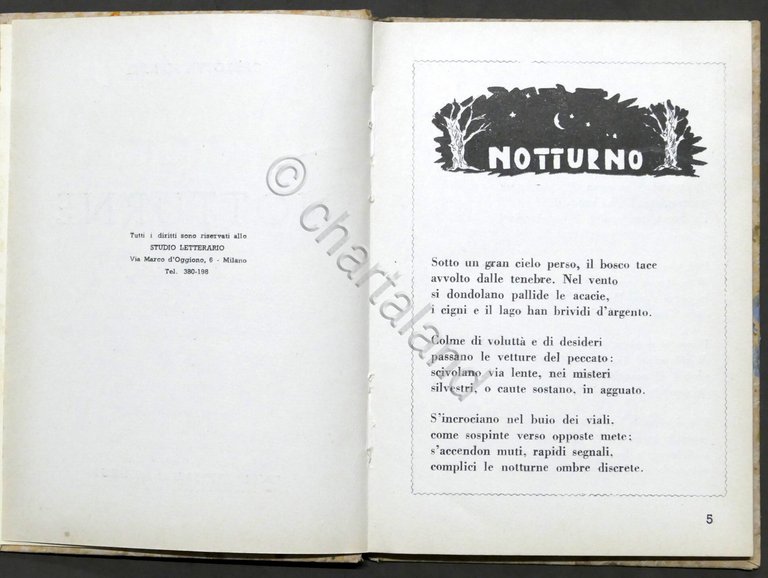 Carlotta Mandel - Notturne - ed. 1943 - Autografo autrice