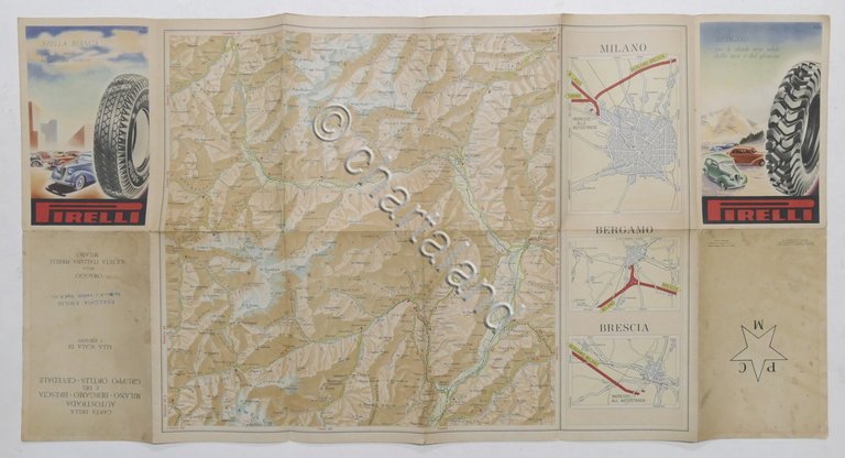 Carta Autostrada Milano Bergamo Brescia e del Gruppo Ortles Cevedale …